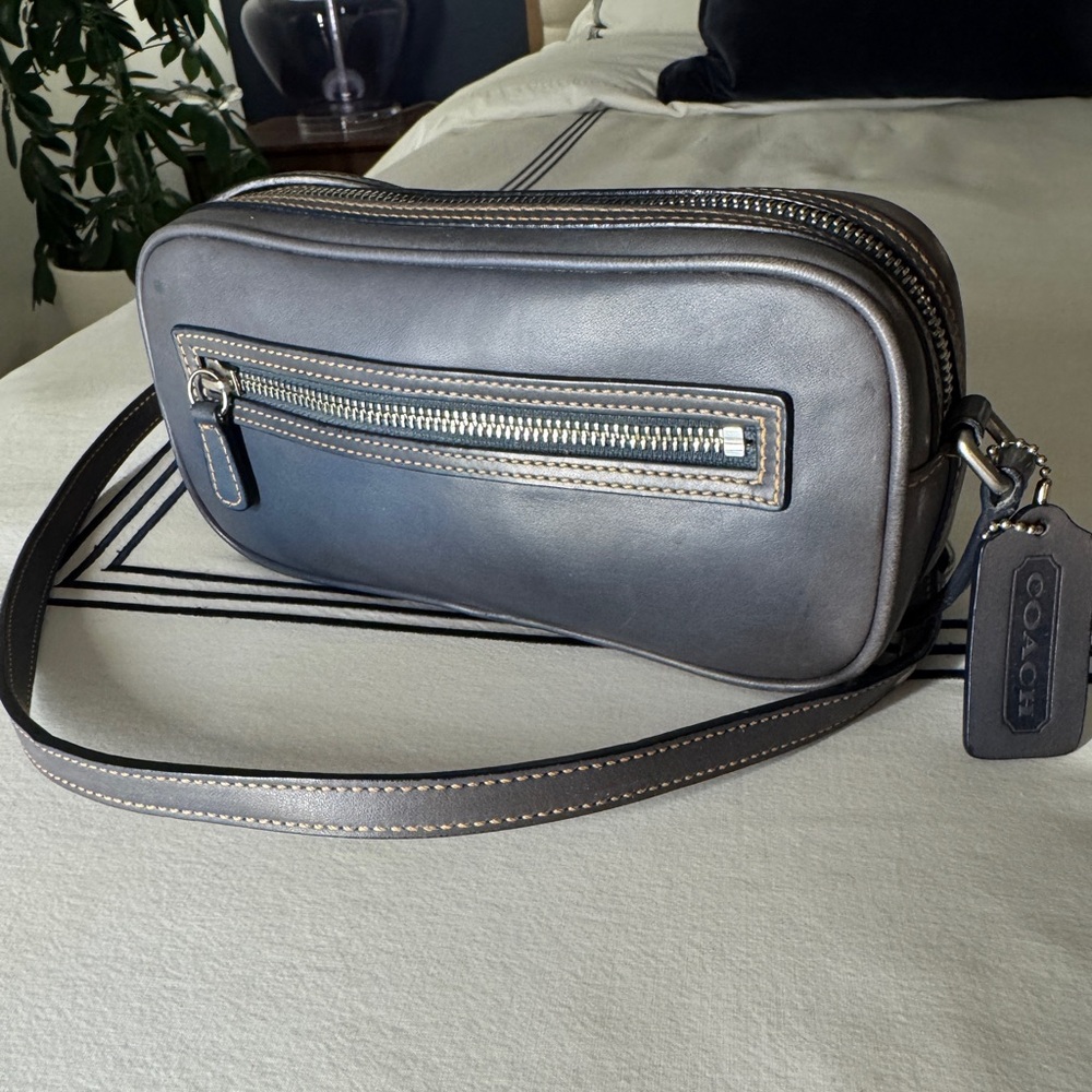 Vintage Coach East-West Camera Bag in Denim Blue